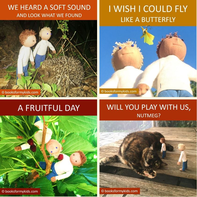 Children story books about plants, animals and friendships.